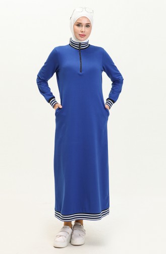 فستان سويت بسحاب 71003-03 أزرق ملكي 71003-03