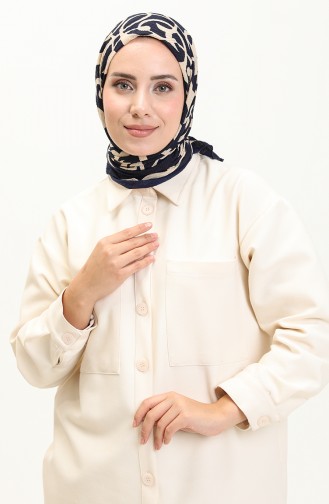 Mio Scarf 2016-05 Navy Blue Beige 2016-05