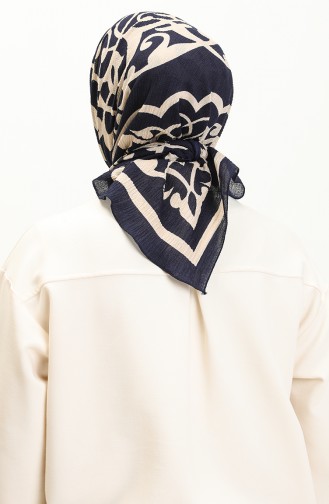Mio Scarf 2016-05 Navy Blue Beige 2016-05
