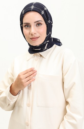 Mio Scarf 2017-06 Navy Blue Beige 2017-06