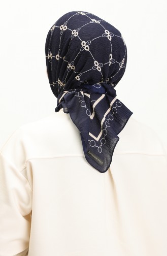 Mio Scarf 2017-06 Navy Blue Beige 2017-06