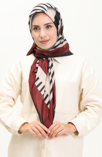 Soft Scarf 2018-07 Claret Red Beige 2018-07