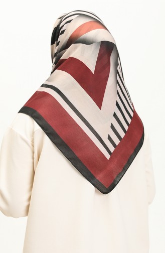 Soft Scarf 2018-07 Claret Red Beige 2018-07