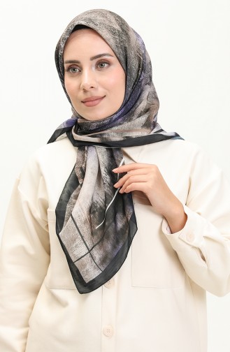 Desenli Soft Eşarp 2019-04 Mor