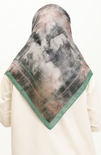 Patterned Soft Scarf 2019-05 Khaki 2019-05