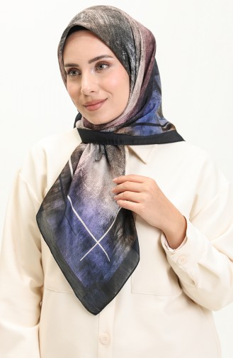 Patterned Soft Scarf 2019-07 Saxe 2019-07