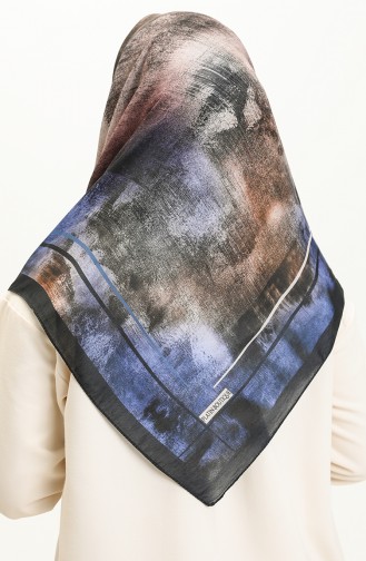 Patterned Soft Scarf 2019-07 Saxe 2019-07