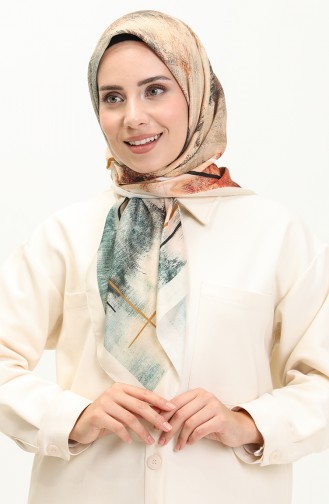 إيشارب سوفت منقوش 2019-10 خردلي 2019-10