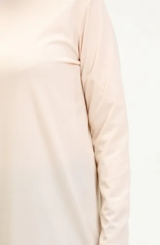 تونيك رياضي سادة 6016-03 كريمي 6016-03