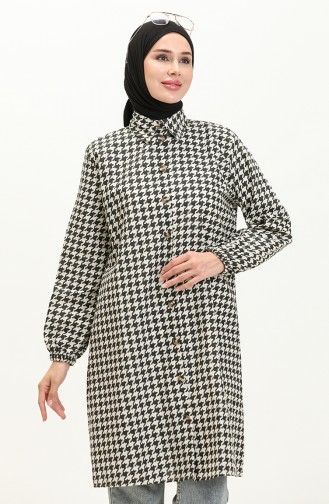 Houndstooth Pattern Tunic 11024-01 Black And white 11024-01