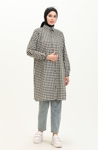 Houndstooth Pattern Tunic 11024-01 Black And white 11024-01