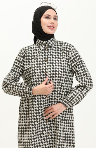 Houndstooth Pattern Tunic 11024-01 Black And white 11024-01
