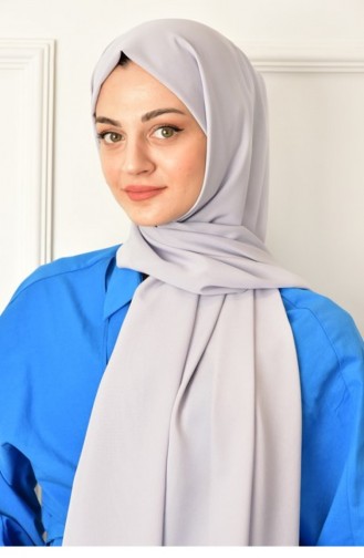 Şifon Düz Şal Gümüş Sıfonsal 00 018