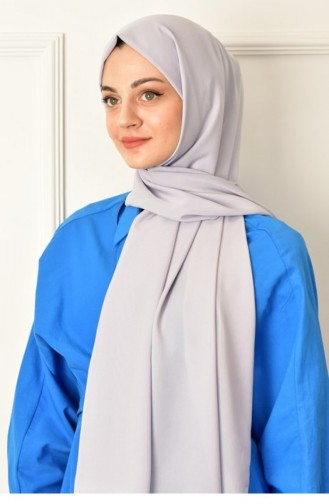 Şifon Düz Şal Gümüş Sıfonsal 00 018
