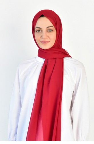 Şifon Düz Şal Kırmızı Sıfonsal 00 062