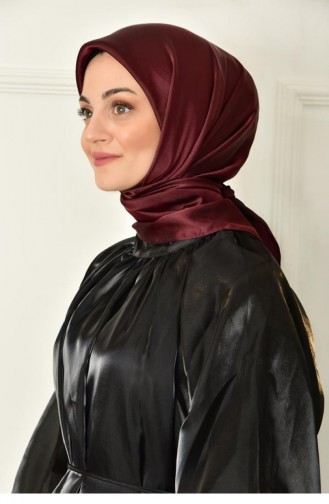 Black Shine Parlak Düz Eşarp Bordo Blackshınesarp 003