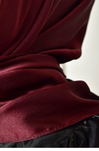 Black Shine Parlak Düz Eşarp Bordo Blackshınesarp 003