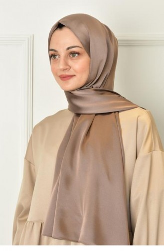 Black Shine Parlak Düz Şal Sütlü Kahve Blackshınesal 027