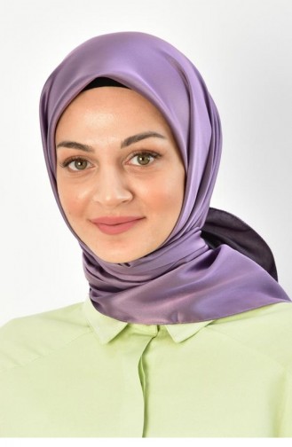 Black Shine Parlak Düz Eşarp Lila Blackshınesarp 069