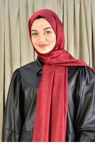 Fitilli Abiye Desenli Şal Bordo Fıtıllı00 003