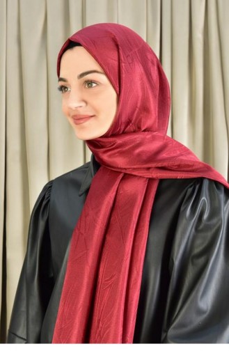 Fitilli Abiye Desenli Şal Bordo Fıtıllı00 003