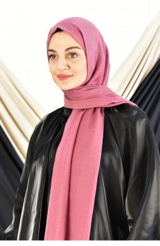 Kehribar Düz Şal Gül Kurusu Kehrıbar00 011