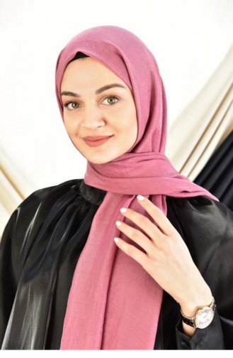 Kehribar Düz Şal Gül Kurusu Kehrıbar00 011