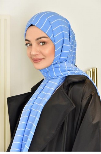 Alize Çizgili Şal Gümüş Gül Alzczg 00444