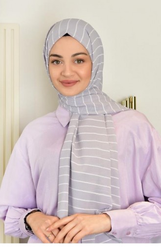 Alize Çizgili Şal Gümüş Alzczg 018