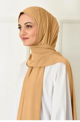 Sandy Lycra Plain Combed Shawl Caramel Sandy00 087 3524