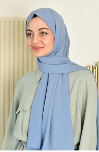 İthal Medine İpeği Düz Şal Mavi Ithalmedıne 00 064
