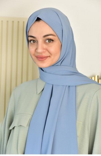 İthal Medine İpeği Düz Şal Mavi Ithalmedıne 00 064