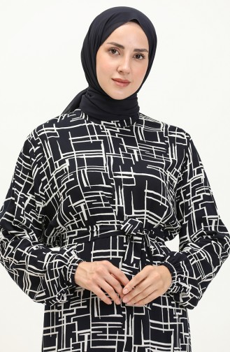 فستان أزرق كحلي 8686.Lacivert