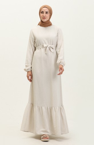 Plus Size Kleid Langarm Damen Hijab Kleid Plissee 8690 Stone 8690.Taş
