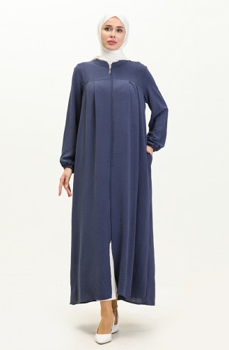 Kadin Buyuk Beden Ferace Oversize Fermuarlı Ve Boydan Uzun 8687 Lacivert