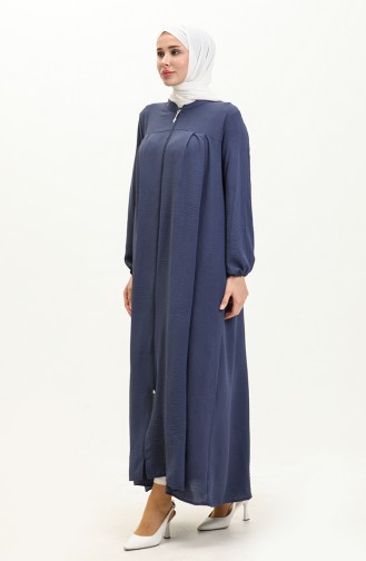 Kadin Buyuk Beden Ferace Oversize Fermuarlı Ve Boydan Uzun 8687 Lacivert