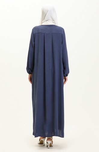 Kadin Buyuk Beden Ferace Oversize Fermuarlı Ve Boydan Uzun 8687 Lacivert