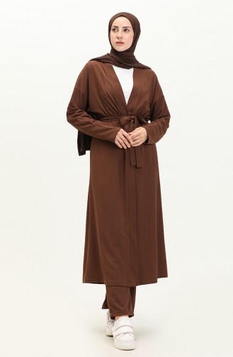 Crepe Fabric Three Piece Suit 71134-05 Brown 71134-05