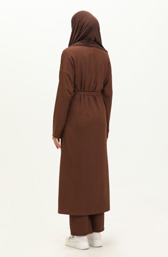 Crepe Fabric Three Piece Suit 71134-05 Brown 71134-05