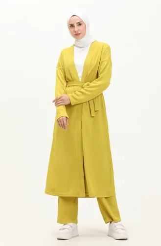 Crepe Fabric Three Piece Suit 71134-06 Oil Green 71134-06