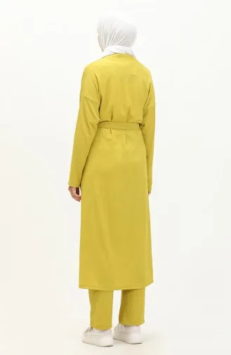 Crepe Fabric Three Piece Suit 71134-06 Oil Green 71134-06