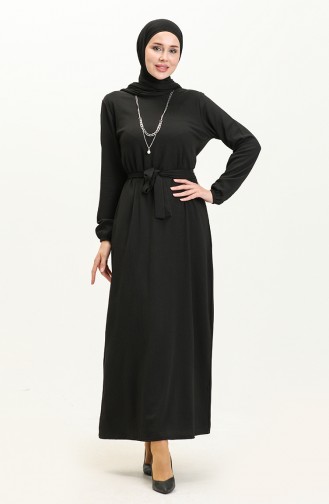 Crepe Necklace Dress 1790-01 Black 1790-01