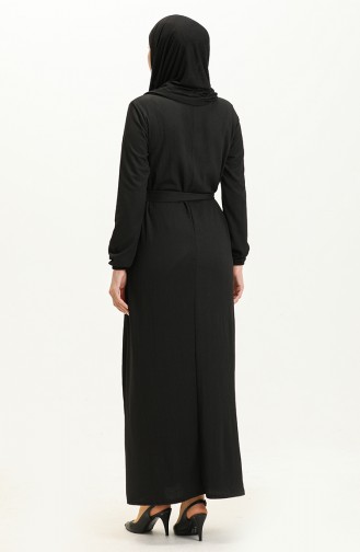 Crepe Necklace Dress 1790-01 Black 1790-01