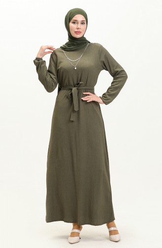 Crepe Necklace Dress 1790-02 Khaki 1790-02