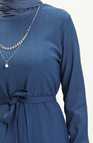 Crepe Necklace Dress 1790-03 Indigo 1790-03