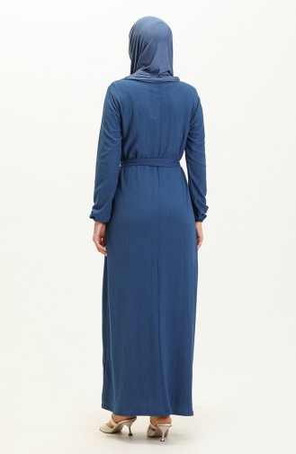 Crepe Necklace Dress 1790-03 Indigo 1790-03