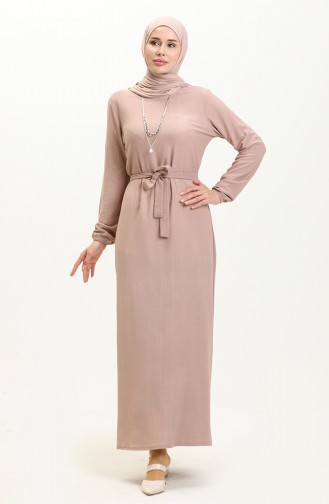 Crepe Necklace Dress 1790-05 Mink 1790-05