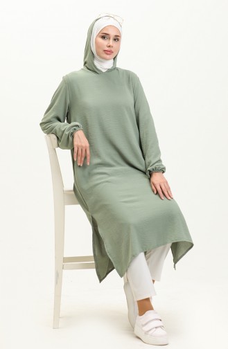 Aerobin Hooded Long Tunic 1689-02 Mint Green 1689-02