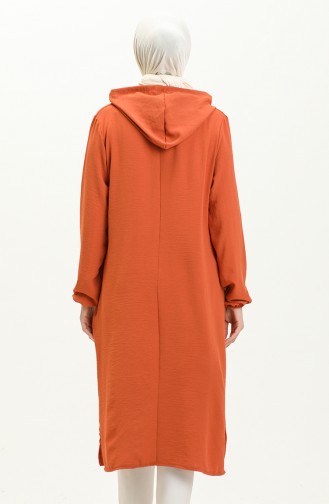 Aerobin Hooded Long Tunic 1689-05 Brick Red 1689-05