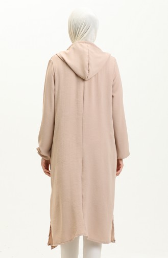 Aerobin Hooded Long Tunic 1689-07 Beige 1689-07